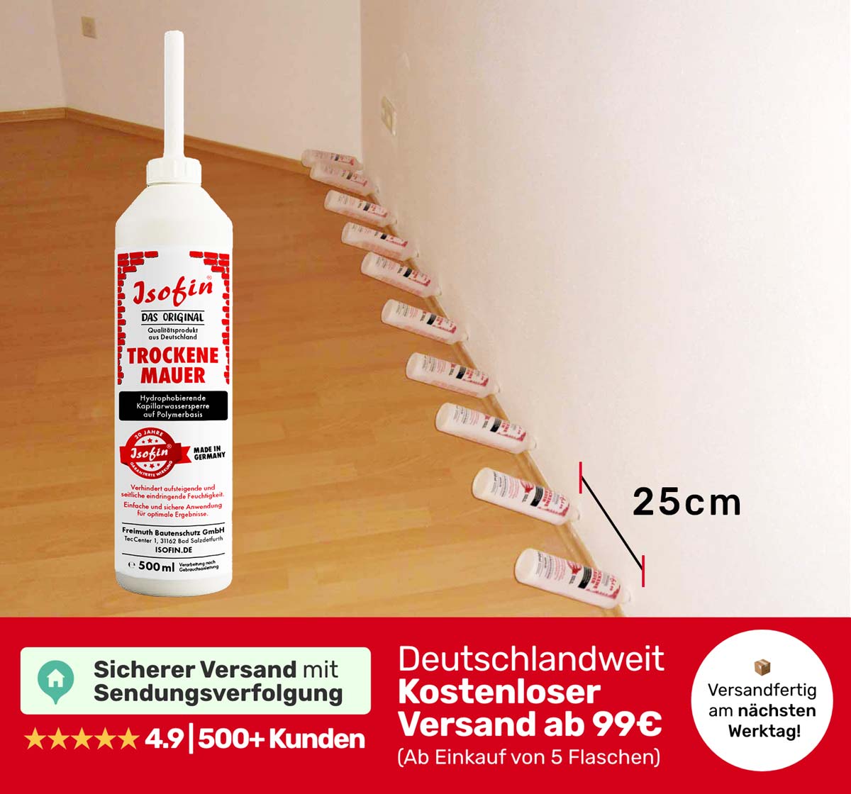 Isofin Horizontalsperre gegen feuchte Wände