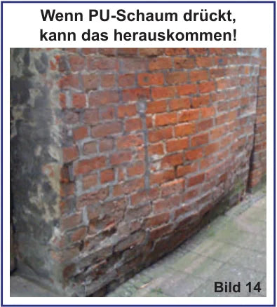 Illustration: Wenn PU-Schaum unter Druck steht, kann er unkontrolliert austreten